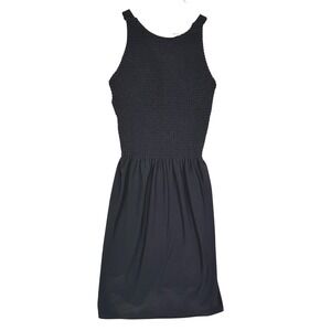 Hill House Home The Nap Dress Smocked Black Sleeveless Women's Size S